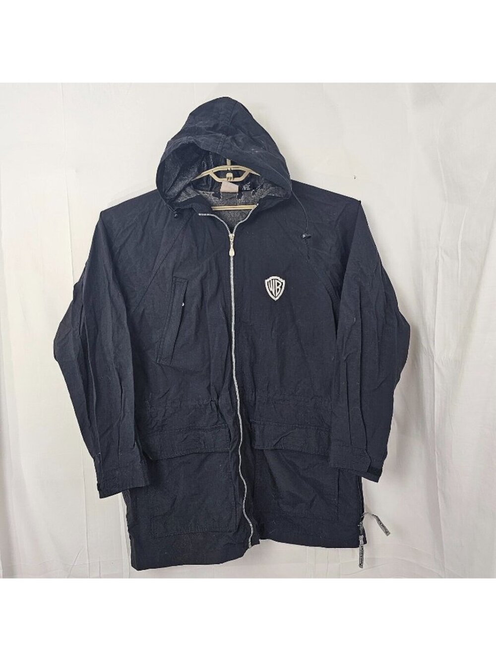 READ Shed Rain Jacket Mens L Black Branded Warner Bros Nylon Rain Coat